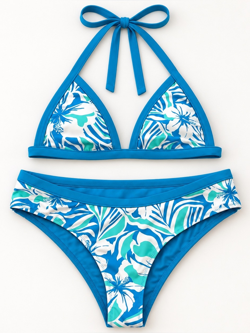 Target Blue Teal Floral Triangle Bikini